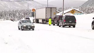 Update from Leadville as heavy mountain snow closes roads, strands travelers