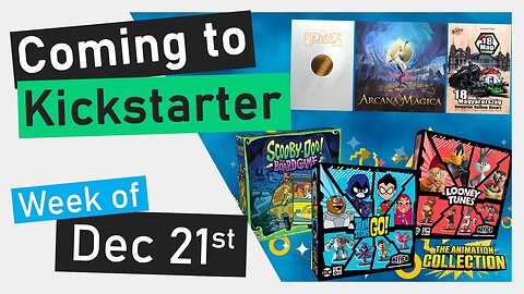 📅 Kickstarter Boardgames Week of Dec 21st | Elemies, Arcana Magica, 18Mag, CMON Animated Collection