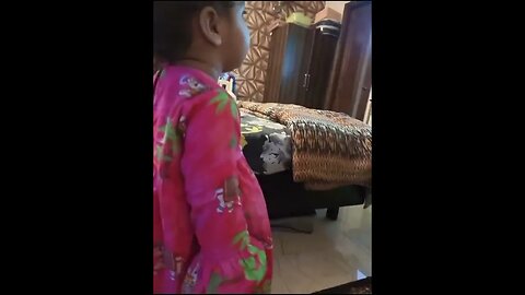 Saffana watching TV while Playing #kidsvideo #cutebaby #newstatus #baby #familyfun