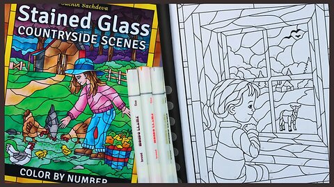 Flip Thru & Color | Stained Glass Countryside Scenes CBN