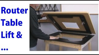 Router Table Lift and Accessories for a Woodworking router