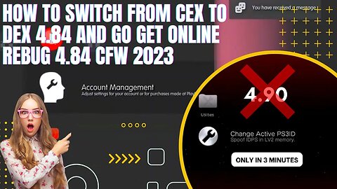 How To Switch From CEX To DEX 4.84 And Go Back Online Rebug 4.84 CFW 2023