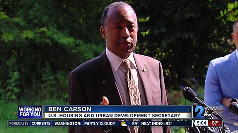 Ben Carson visits Baltimore amid Trump feud