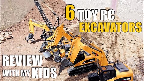 6 Huina RC Excavators Review - Unboxing and Test at New RC Work Site ⛏👷