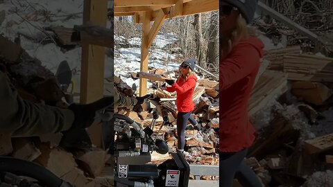 Pulling Firewood out of a Pile #shorts #firewood #aurola