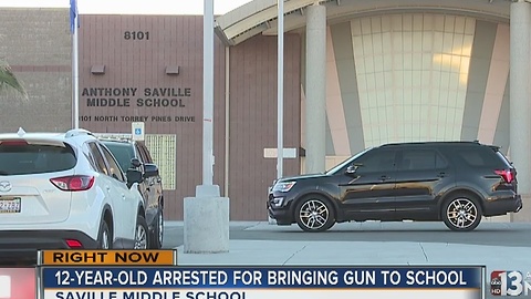12-year-old brings gun to Saville Middle School on Friday