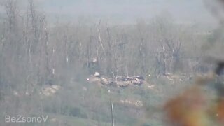 Destruction of the fortified positions of the Armed Forces of Ukraine with anti tank guided missile