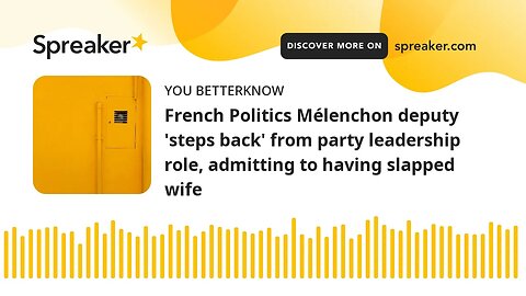 French Politics Mélenchon deputy 'steps back' from party leadership role, admitting to having slappe