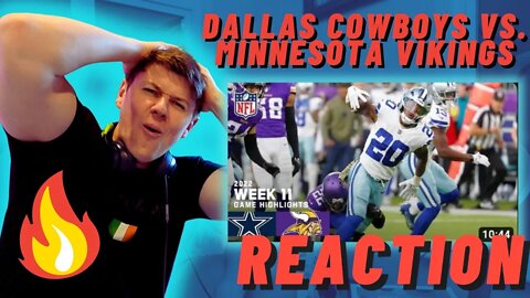 IRISH REACTION TO 🇺🇸Dallas Cowboys vs. Minnesota Vikings | 2022 Week 11 Game Highlights