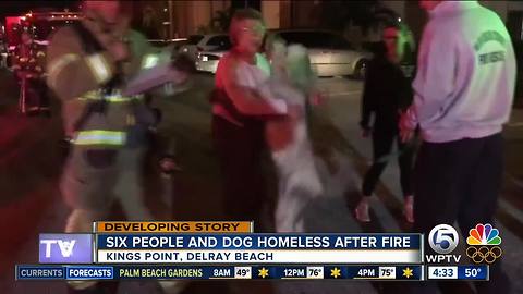 Dog, family have emotional reunion after fire damages condo in suburban Delray Beach