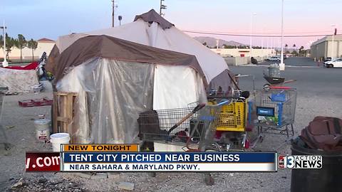 Business owners fight growing tent city in Las Vegas