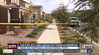 Car rolls into Henderson yard, knocks out power