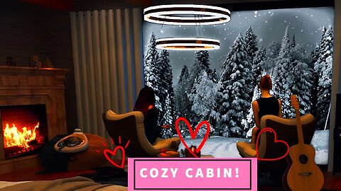 Cabin Retreat with a Warm Fireplace | Winter Ambience with Relaxing Jazz Music For Sleep, Work Study