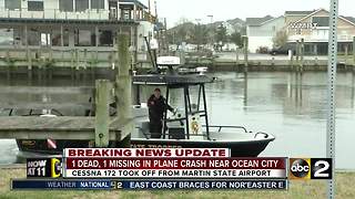 Body of one of two missing found after plane crash in Ocean City