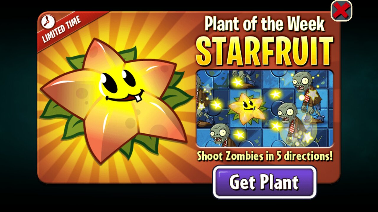 Plants vs Zombies 2 - Pennys Pursuit - Zomboss - Starfruit - August 2022