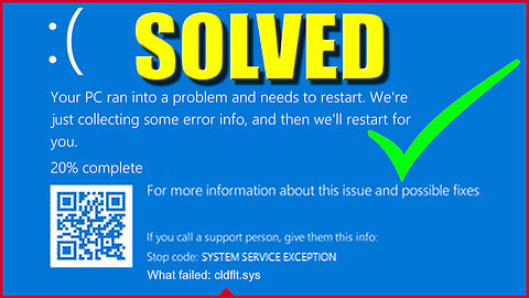 [Fixed] ☑️ System Service Exception cldflt.sys ❓ Cldflt.sys blue screen Windows 10