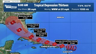 Tropical Update: Friday 5 a.m.