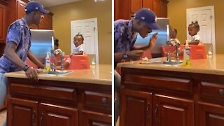 Epic kitchen performance beaks out of nowhere