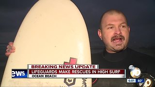 San Diego lifeguards make rescue in high surf