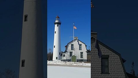 Presque Isle LightHouse Winter View Lake Huron