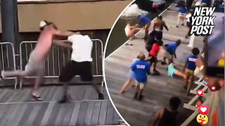 Wild brawl breaks out on Alabama dock among dozens of people in caught-on-video, WWE-style mayhem
