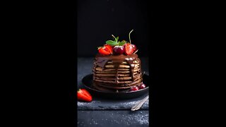 Best Satisfying ASMR Chocolate pancakes! #asmr #shorts #mukbang #chocolate #eating |Eating Challange