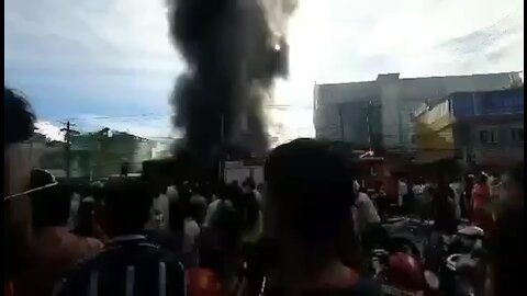 Huge fire in a building