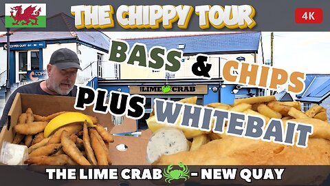 Chippy Review 58: The Lime Crab, New Quay. Sea Bass and Chips, Whitebait and Goan Curry