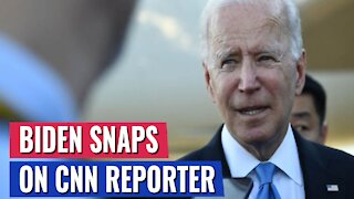 BIDEN SNAPS ON CNN FOR ASKING HIM A QUESTION. JOE RUNS UP TO REPORTER AND BARKS