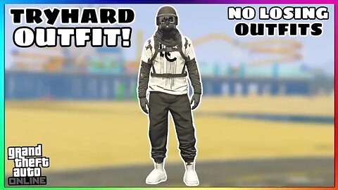 Easy Black Joggers Ripped White Shirt Glitch Tryhard Modded Outfit (No Transfer) (GTA Online)