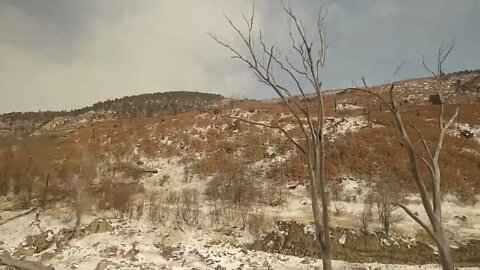 Viewing some snow from the Amtrak Southwest Chief in New Mexico