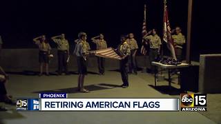 Phoenix Boy Scout troop retires US flags on Veteran's Day