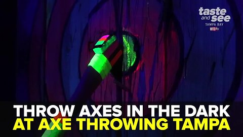 Throw axes in the dark at Axe Throwing Tampa | Taste and See Tampa Bay