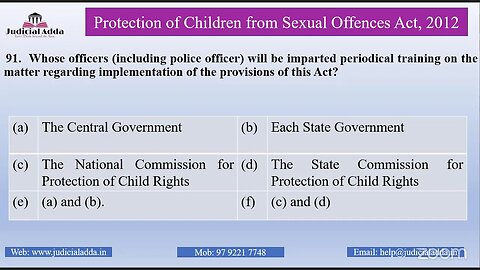 Class 8- Important MCQs on POCSO- Part 3.