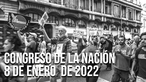 Marcha en contra del pase sanitario en el Congreso de la nacion, 7 de enero de 2022