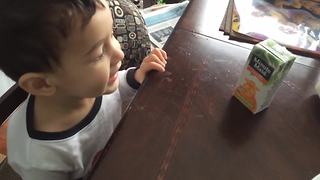 A Tot Boy Reads Letters And Guesses What They Spell