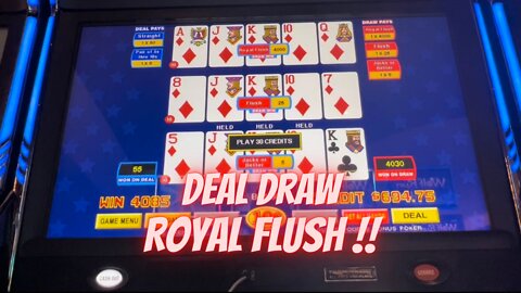 Royal Flush !!! Deal draw video poker @Circa Las Vegas ​