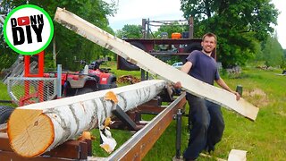 CUTTING FIRST BOARDS! SO HAPPY! - Band Sawmill Build #21