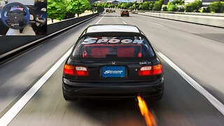 Listen to this 420HP Civic EG Scream more BOOST in Japan! - Assetto Corsa - Thrustmaster T150