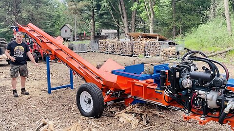 A Log Splitter Like No Other - The Eastonmade 37D with Attached Conveyor