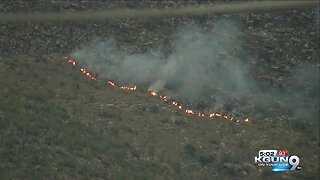 Mercer Fire burns in the Catalina mountains