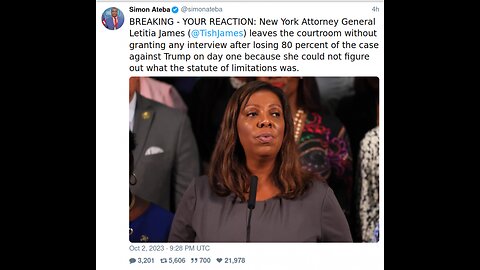 liberal democrat new york attorney general leticia james lied on Pres Trump's mar a lago value 10-6