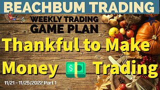 Thankful to Make Money Trading | [Weekly Trading Game Plan] 11/21 – 11/25/22 | Part 1