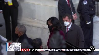 Obamas arrive to Biden inauguration