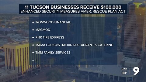 Eleven Tucson businesses receive $100,000 from American Rescue Plan