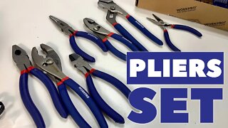 $15 Seven Piece Pliers Set by Workpro Unboxing