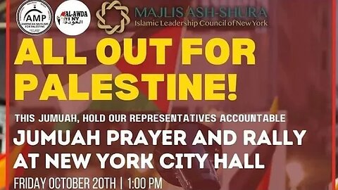 All out for Gaza Rally City Hall Park. 10/20/23 hosted by @AlAwda @Cuny4P @answercoalition