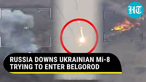 On Cam: Russian Missile Shoots Down Ukrainian Mi-8; Helicopter Heading Towards Belgorod Burns