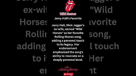 Wild Horses Jerry Hall's Favorite #shorts #rollingstones #rocknroll