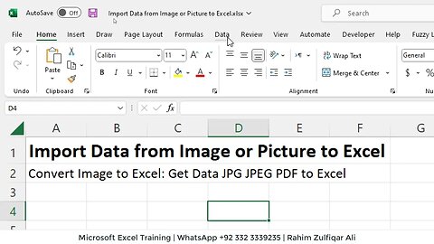 Import Data from Image or Picture to Excel | Convert Image to Excel: Get Data JPG JPEG PDF to Excel